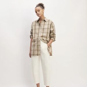 Everlane Men's Beige Plaid Button Down Shirt
